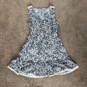 Lucky Brand Blue and White Paisley Mini Dress